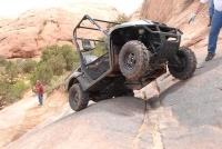 Tip-Over Challenge on the Hells Revenge trail near Moab, UT.