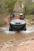 Crossing Mill Creek on the Steel Bender trail near Moab, UT.