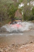 Crossing Mill Creek on the Steel Bender trail near Moab, UT.