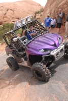 Tip-Over Challenge on the Hells Revenge trail near Moab, UT.