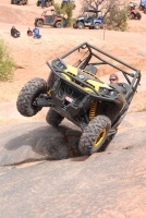 Tip-Over Challenge on the Hells Revenge trail near Moab, UT.